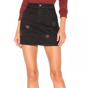 Current/Elliot The 5 Pocket Mini Skirt in Vineland with Stars Black Denim